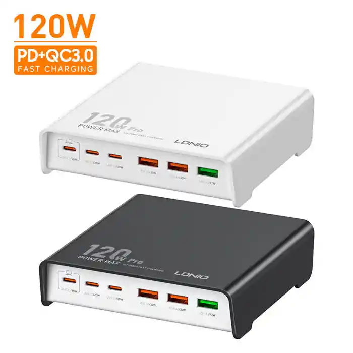 LDNIO Q605 120W Multi-ports USB C Desktop Charging Station